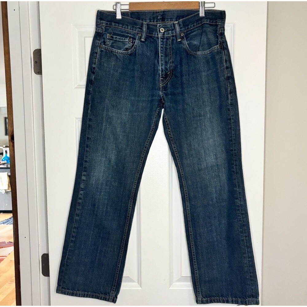 Levi's Men's Straight Jeans in Dark Wash Blue